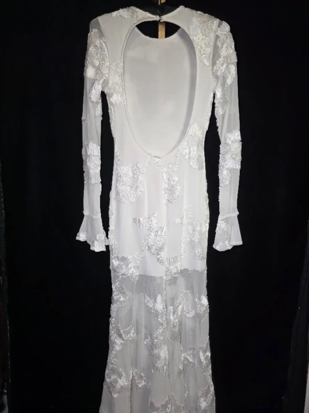 NWT Anewsta Floral Jacquard Partially Sheer Maxi Dress S